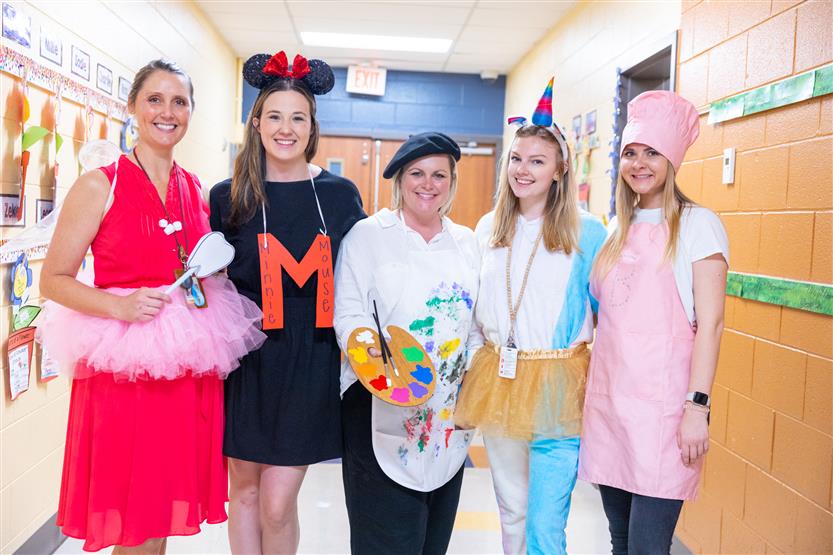 Students dress up in alphabet-themed costumes
